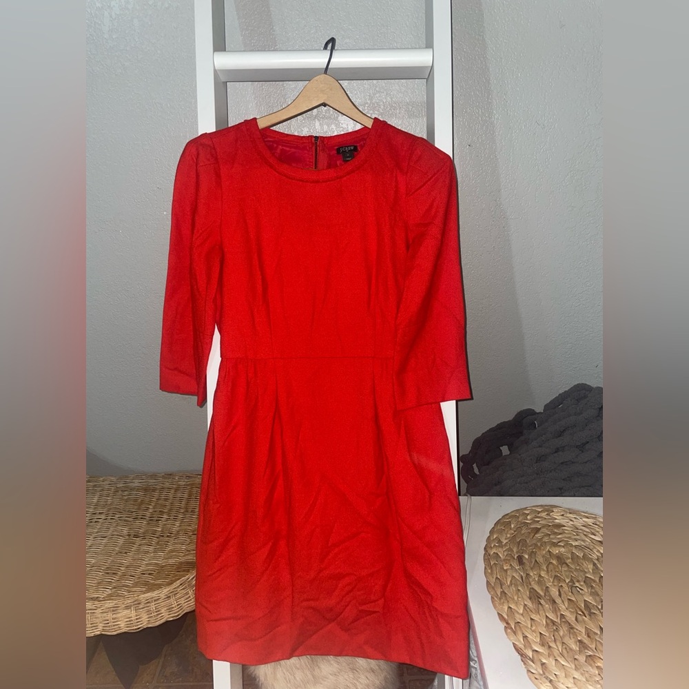 J.Crew Red Wool-Blend Dress
 Perfectly tailored piece